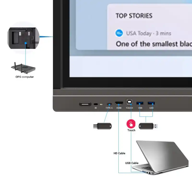 BYINTEK LCD Board Smart 4K 75 Inches Smart Board Education Touch Screen Smart Whiteboard Interactive Board for School/College